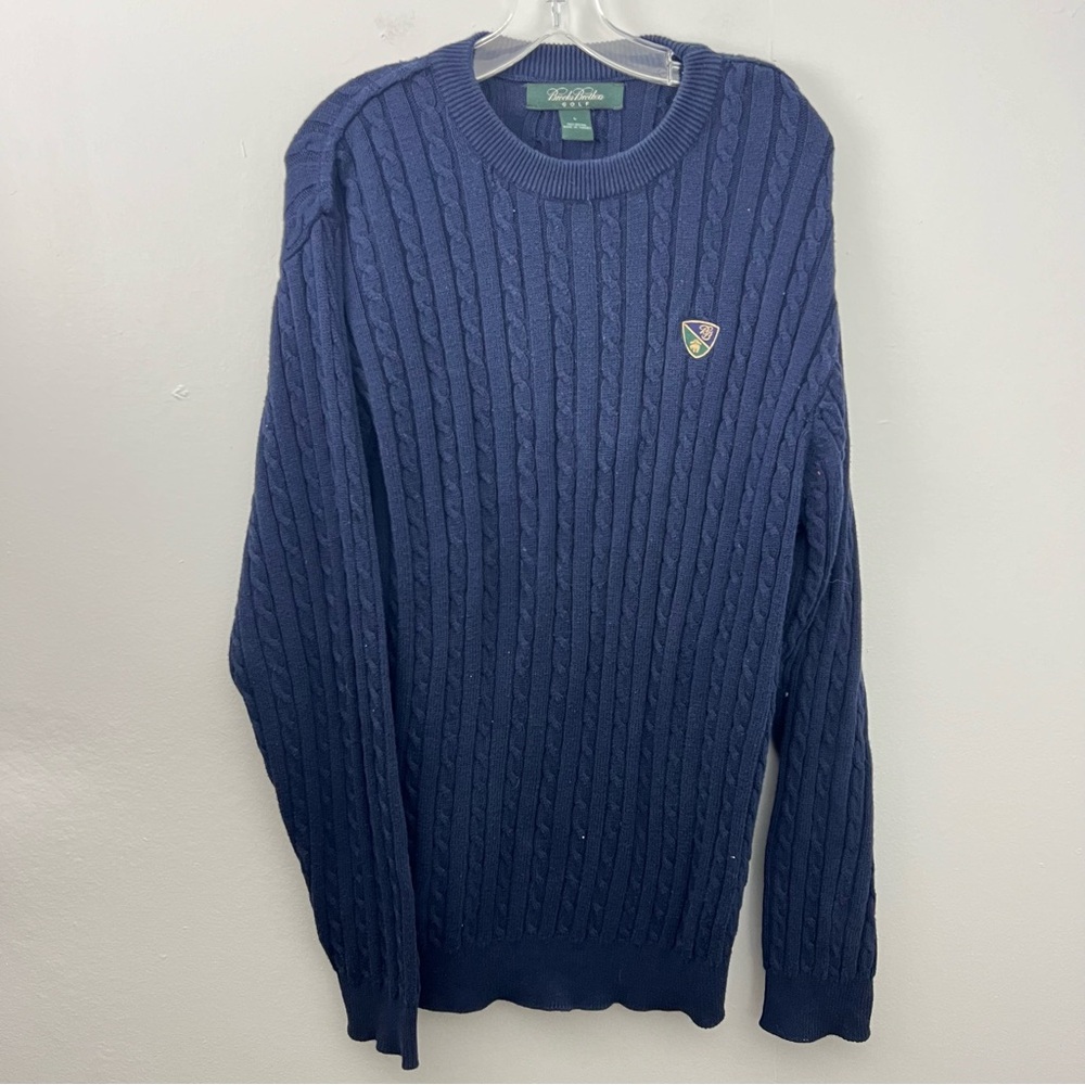 Brooks Brothers Golf Cable Knit Sweater Logo
